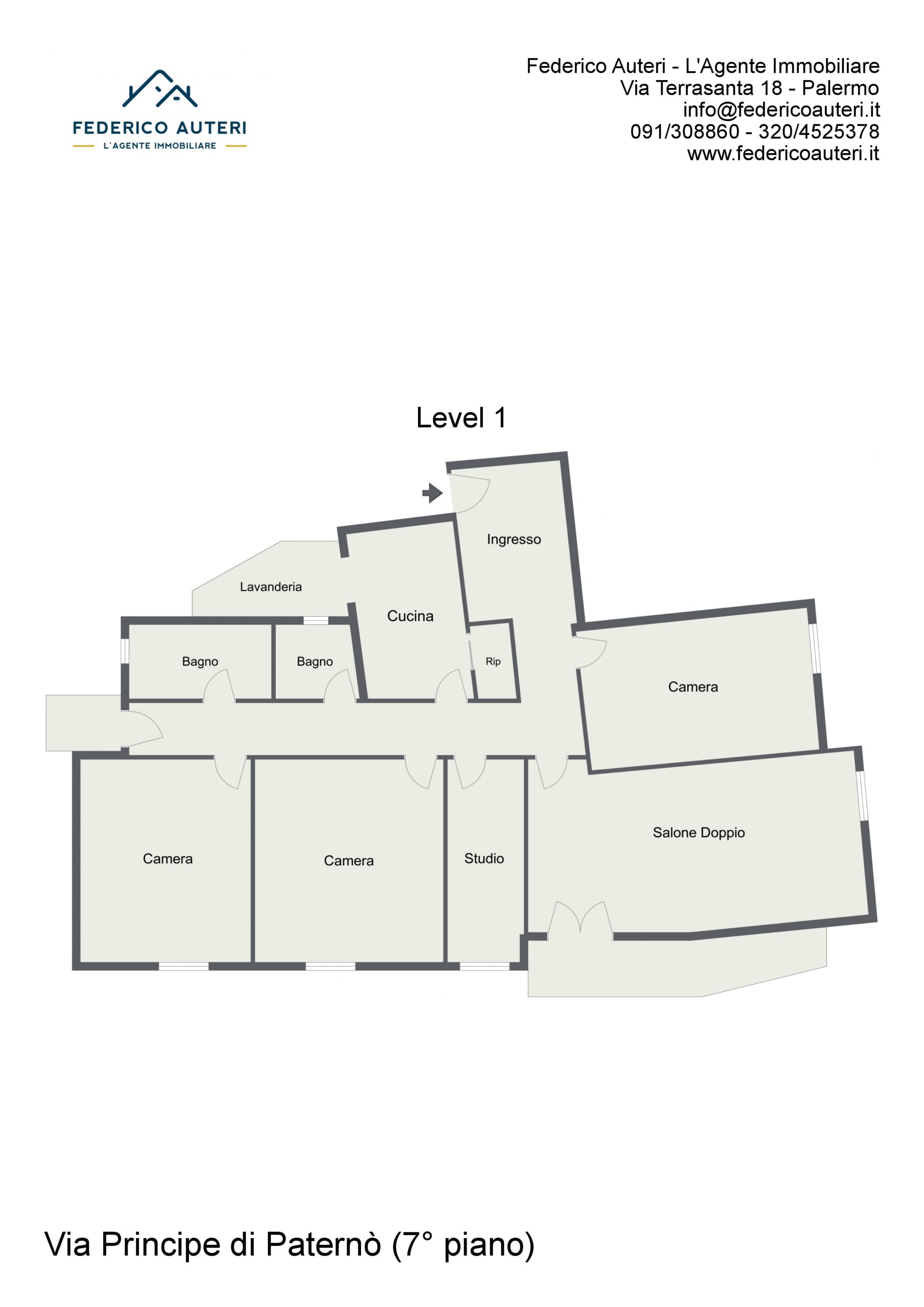 Floorplan letterhead - Via Principe di Paternò (7° piano) - Level 1 - 2D Floor Plan.jpg